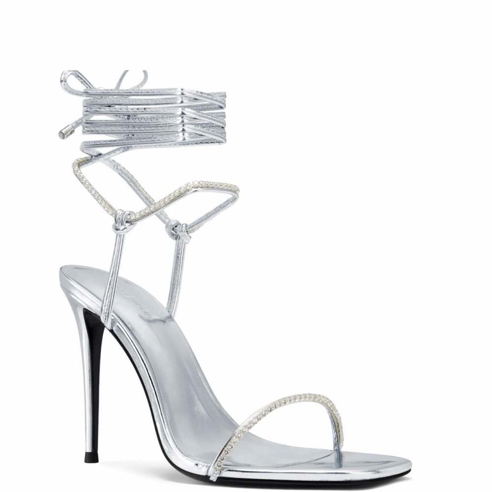 Flor de María LAUREN Silver Strappy Women's Heels